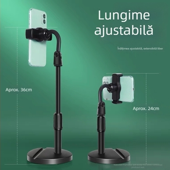 Suport de birou pentru telefonul mobil, reglabil, ABS, design simplu, pentru fotografie și streaming live