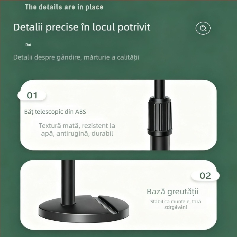 Suport de birou pentru telefonul mobil, reglabil, ABS, design simplu, pentru fotografie și streaming live
