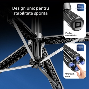 Băț de selfie cu urmărire inteligentă, rotație de 360°, urmărire facială, stabilizator antișoc, corp din aliaj de aluminiu