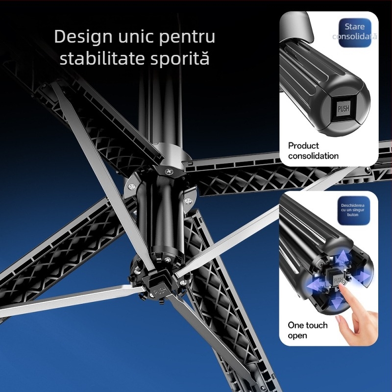 Băț de selfie cu urmărire inteligentă, rotație de 360°, urmărire facială, stabilizator antișoc, corp din aliaj de aluminiu