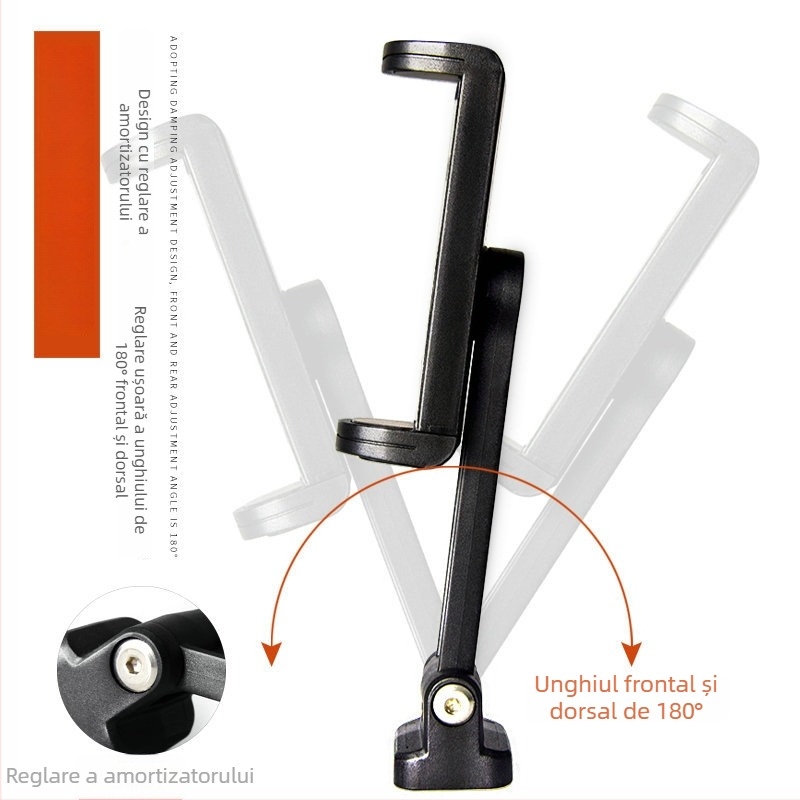 Vndefo VC-07 Clip rotativ pentru telefon, aliaj aluminiu/zinc, sarcină până la 2 kg, greutate 0,036 kg, selfie orizontal și vertical, transmisie video în direct