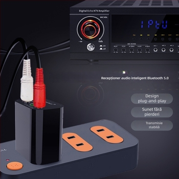 Receptor audio Bluetooth pentru difuzoare — Bluetooth 5.2, autonomie 8+ ore, modul hands-free pentru mașină