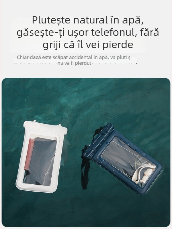 Husă impermeabilă pentru telefon cu două cârlige, design burete, capacitate mare pentru activități în aer liber