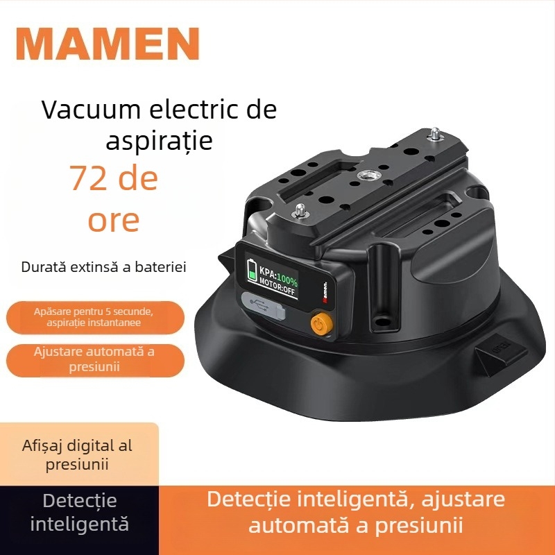 MAMEN Universal Suport auto cu vacuum electric pentru telefon și cameră de acțiune – aliaj de aluminiu + nailon