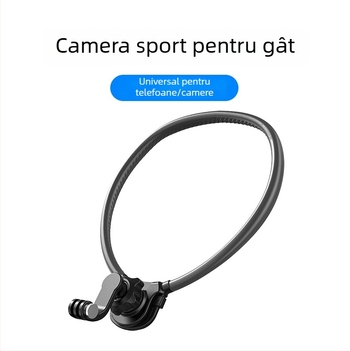 peoolo Halter necklace holder — Suport de gât cu eliberare rapidă pentru camere sportive și telefoane mobile, silicon, personalizare logo