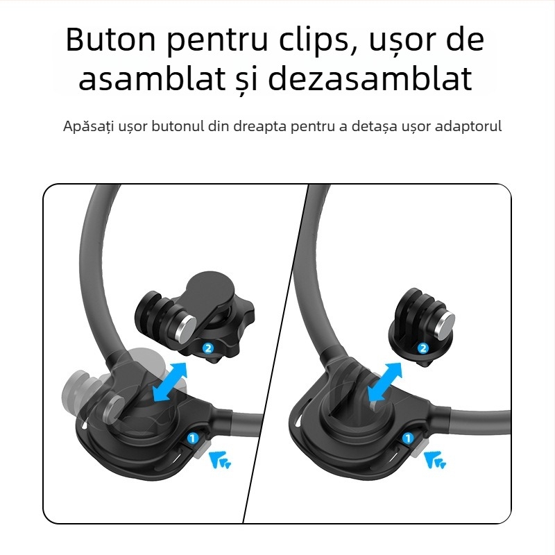 peoolo Halter necklace holder — Suport de gât cu eliberare rapidă pentru camere sportive și telefoane mobile, silicon, personalizare logo