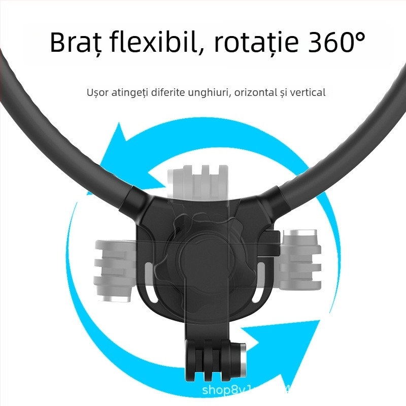 peoolo Halter necklace holder — Suport de gât cu eliberare rapidă pentru camere sportive și telefoane mobile, silicon, personalizare logo