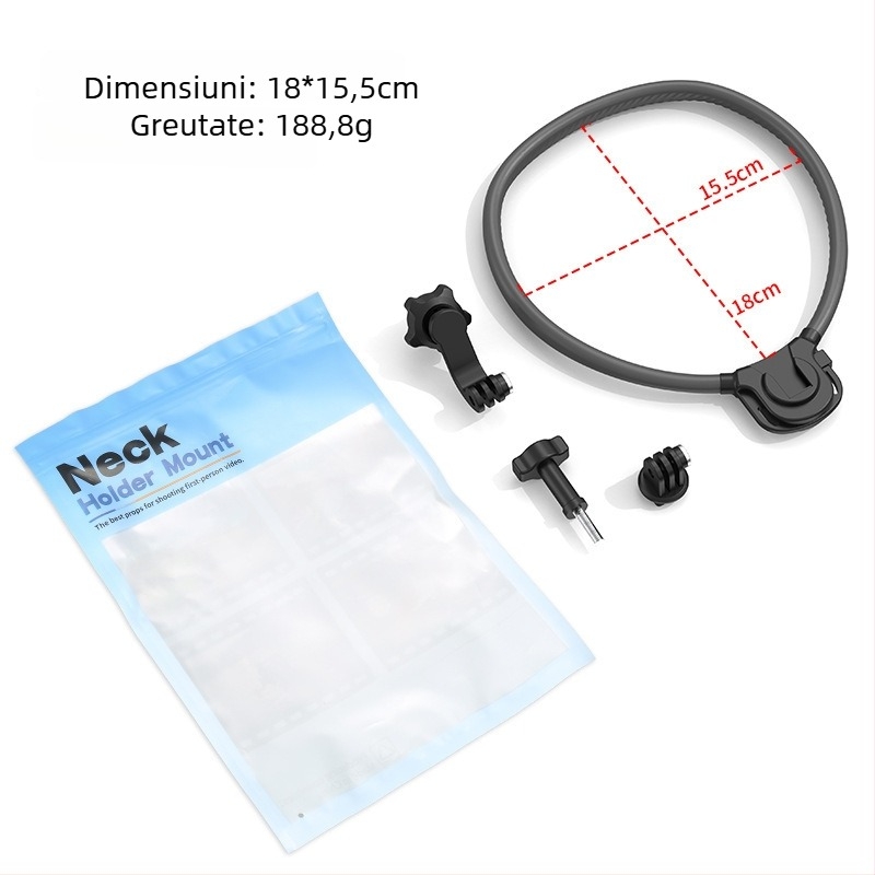peoolo Halter necklace holder — Suport de gât cu eliberare rapidă pentru camere sportive și telefoane mobile, silicon, personalizare logo
