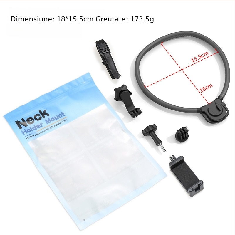 peoolo Halter necklace holder — Suport de gât cu eliberare rapidă pentru camere sportive și telefoane mobile, silicon, personalizare logo