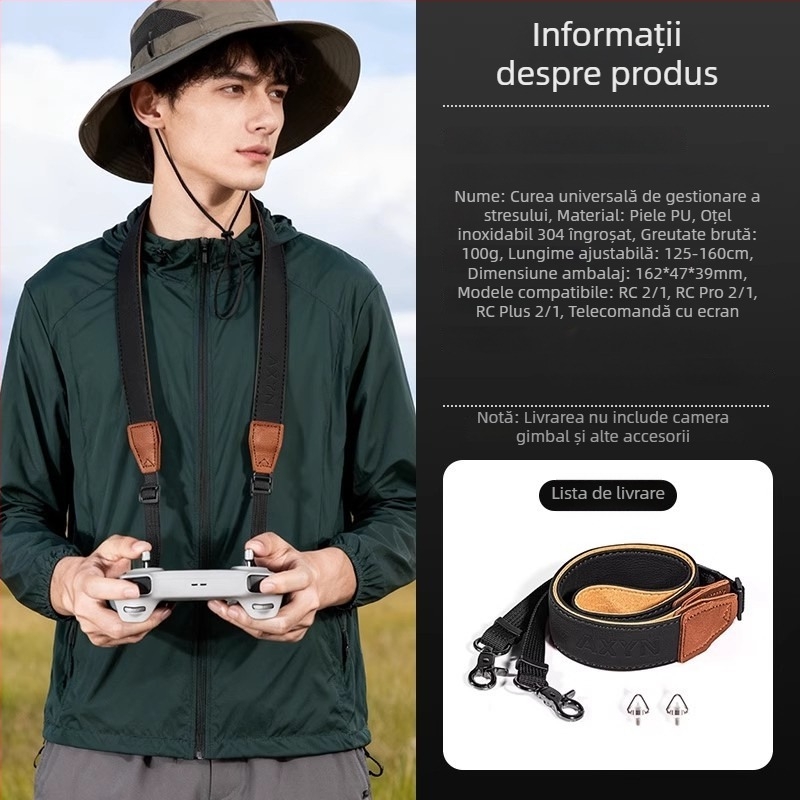 AXYN lanier PU pentru telecomandă pentru Flip, Mini 3/4/5 Pro, Air 3S, Mavic 3 Pro, Mavic 4 Pro