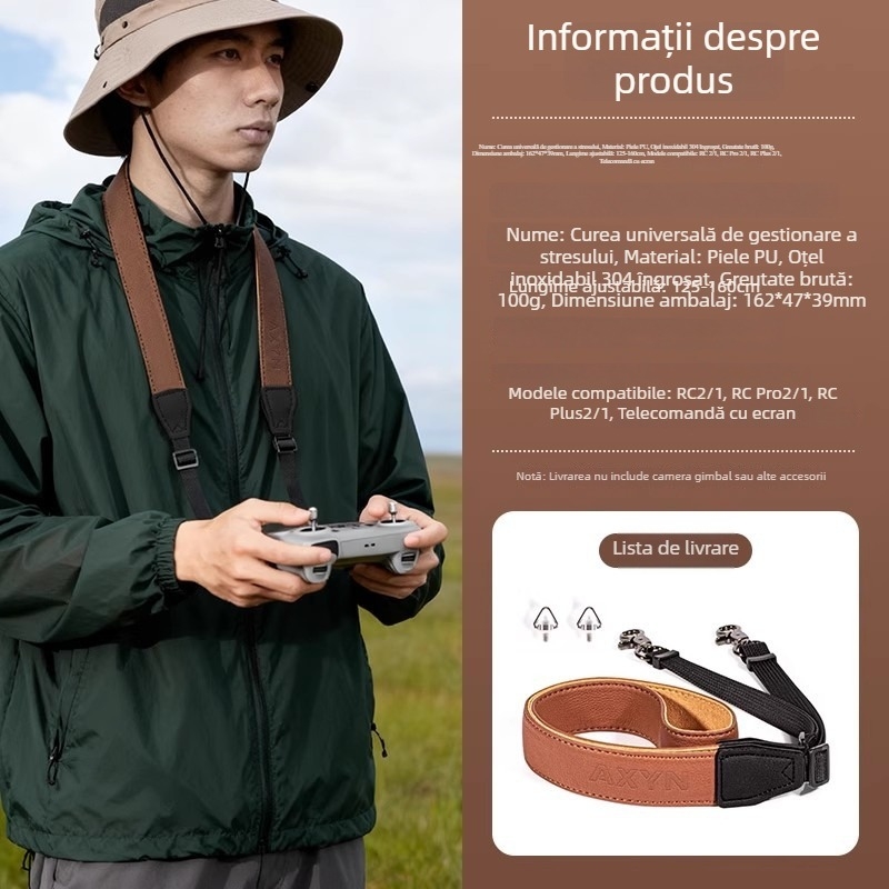 AXYN lanier PU pentru telecomandă pentru Flip, Mini 3/4/5 Pro, Air 3S, Mavic 3 Pro, Mavic 4 Pro
