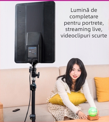 KJX-soft light Lampa profesională de fotografie, cu trei LEDuri de 100W, temperatură de culoare 3200–5700K, intensitate reglabilă, 110–220V