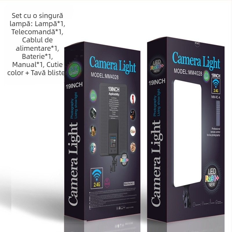 KJX-soft light Lampa profesională de fotografie, cu trei LEDuri de 100W, temperatură de culoare 3200–5700K, intensitate reglabilă, 110–220V