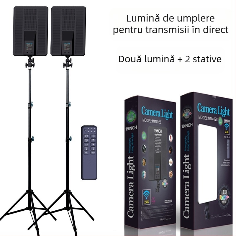 KJX-soft light Lampa profesională de fotografie, cu trei LEDuri de 100W, temperatură de culoare 3200–5700K, intensitate reglabilă, 110–220V