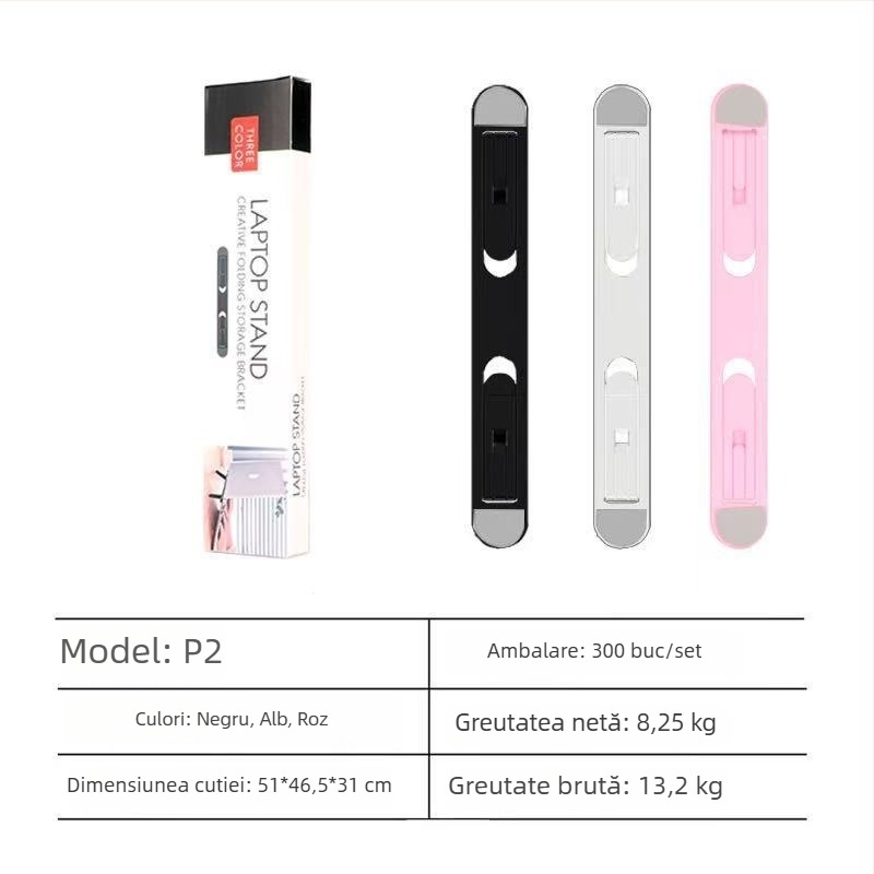 Suport pentru laptop și tabletă - pliabil, din plastic, reglaj înălțime în două trepte, suport de răcire