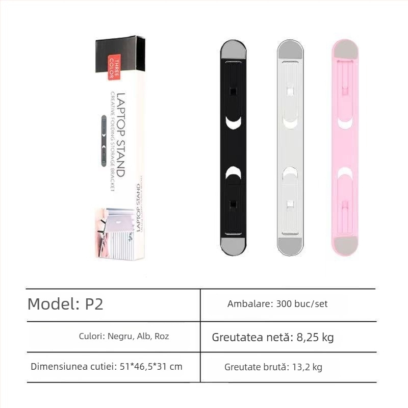 Suport pentru laptop și tabletă - pliabil, din plastic, reglaj înălțime în două trepte, suport de răcire