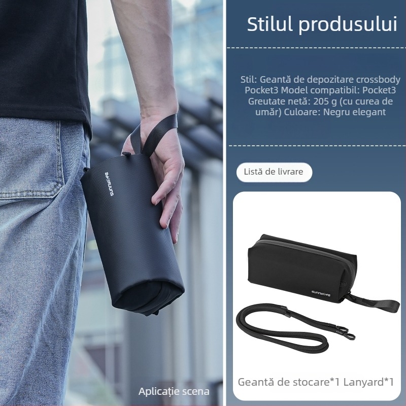 Geantă de stocare Pocket3/Osmo Nano, crossbody portabilă, poliester, model B018, în stoc
