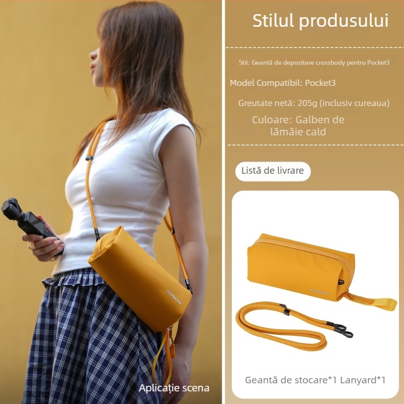 Geantă de stocare Pocket3/Osmo Nano, crossbody portabilă, poliester, model B018, în stoc