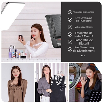 Iluminare LED de studio profesional pentru fotografie – PB300W, 50W, 220V, reglabil, rază 3 m