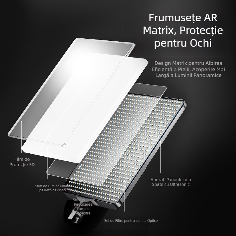 Iluminare LED de studio profesional pentru fotografie – PB300W, 50W, 220V, reglabil, rază 3 m
