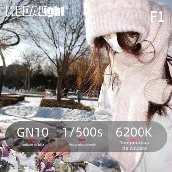 Medalight F1 Mini bliț extern — compact, portabil, compatibil cu hot-shoe universal pentru camere DSLR/mirrorless (Fără sursă de alimentare proprie; luminozitatea nereglabilă)