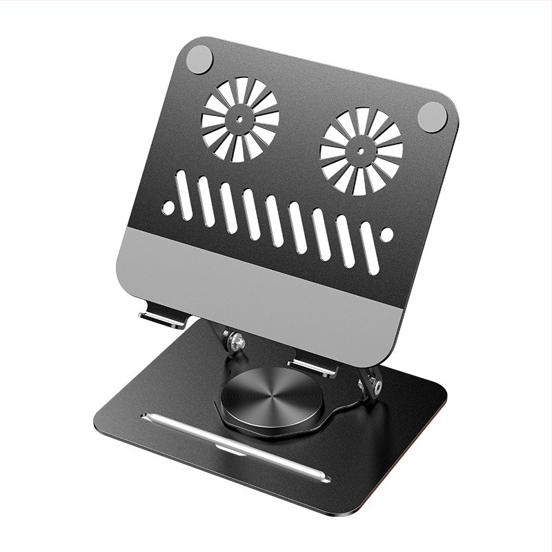 Suport pentru laptop LS29, rotire la 360°, ventilator de răcire încorporat, structură din oțel complet, greutate 1,2 kg