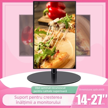 Suport pentru monitor de birou cu rotire 360°, montaj fără găuri, bază de ridicare pentru birou