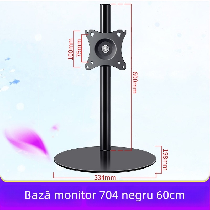 Suport pentru monitor de birou cu rotire 360°, montaj fără găuri, bază de ridicare pentru birou