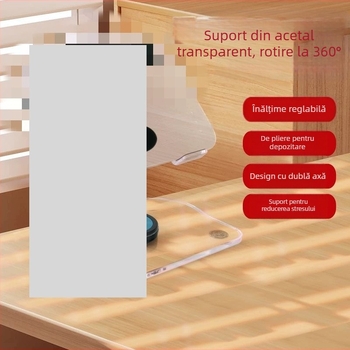 D06 Suport pentru tabletă și telefon, brațe duble pliabile, suport de birou rotativ de 360°, fabricație conform desenelor, compatibil cu iPad/iPhone generații și iPod touch 4-a generație, iPhone 3G/3GS.