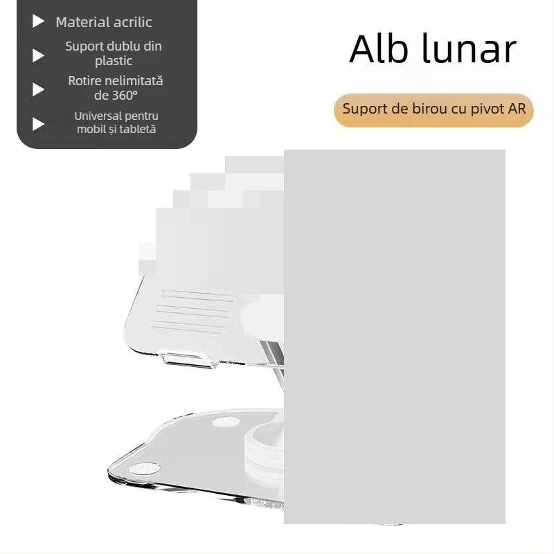 D06 Suport pentru tabletă și telefon, brațe duble pliabile, suport de birou rotativ de 360°, fabricație conform desenelor, compatibil cu iPad/iPhone generații și iPod touch 4-a generație, iPhone 3G/3GS.