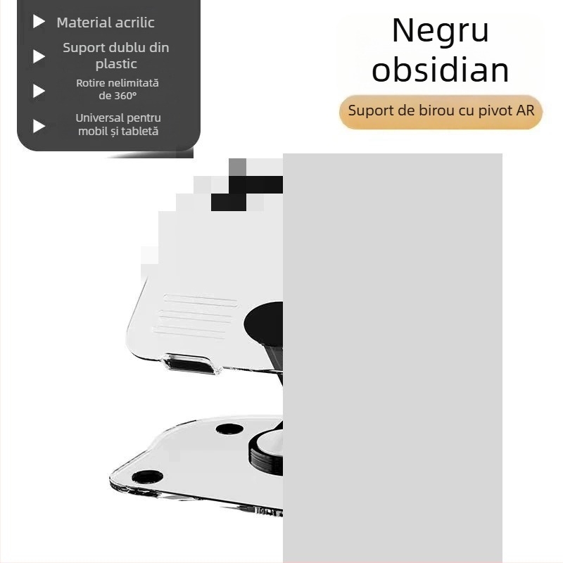 D06 Suport pentru tabletă și telefon, brațe duble pliabile, suport de birou rotativ de 360°, fabricație conform desenelor, compatibil cu iPad/iPhone generații și iPod touch 4-a generație, iPhone 3G/3GS.