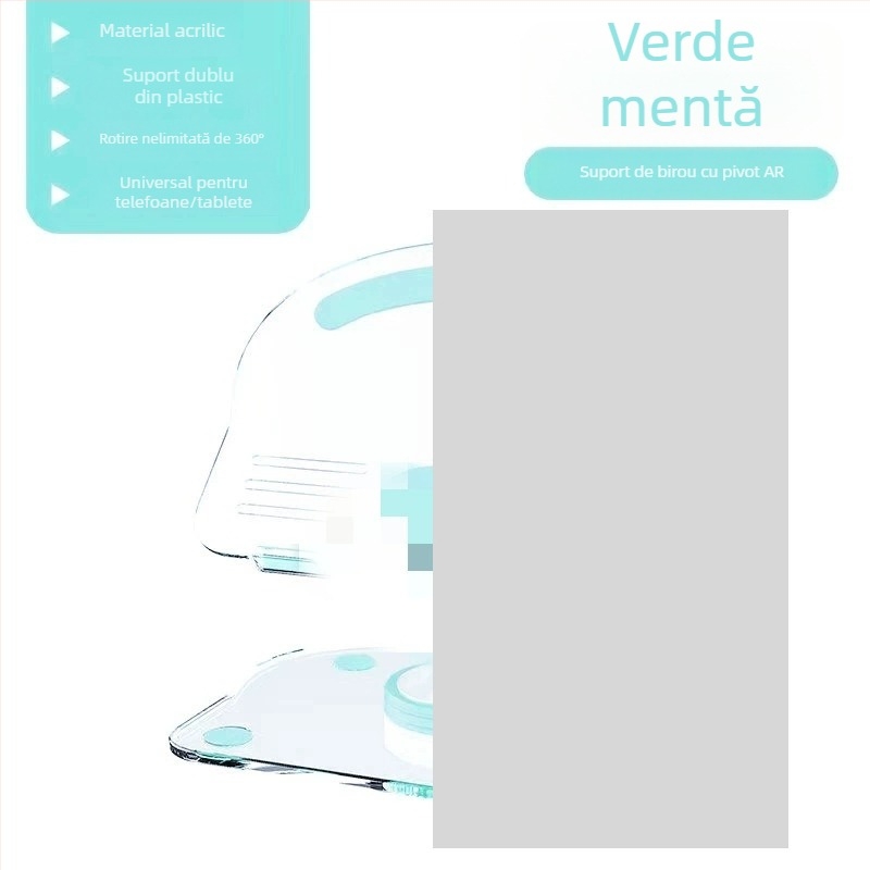 D06 Suport pentru tabletă și telefon, brațe duble pliabile, suport de birou rotativ de 360°, fabricație conform desenelor, compatibil cu iPad/iPhone generații și iPod touch 4-a generație, iPhone 3G/3GS.