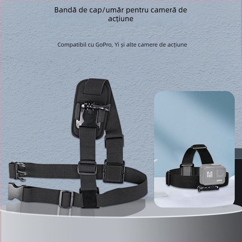 Suport fix pentru curea de umăr cu braț de 360° pentru camere sportive; material: țesătură + plastic; compatibil cu toate camerele sportive; marcă Neutral