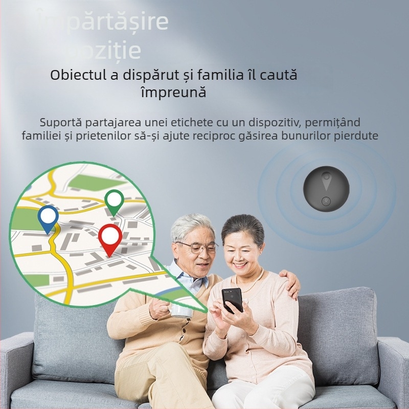 F18B GPS Tracker pentru animale de companie, genți și vehicule — Urmărire globală, Navigație pe hartă, Asociere multiplă a utilizatorilor, Redare sunet, Atașare la breloc