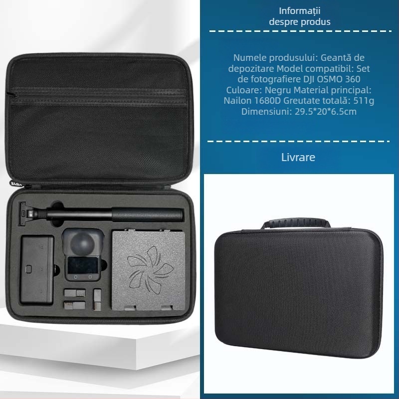 Husă de depozitare pentru DJI Osmo360 Cameră Panoramică – carcasă EVA dură, nailon, Strange leaves