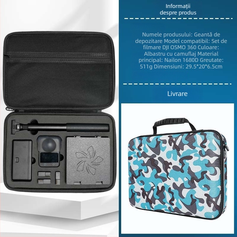 Husă de depozitare pentru DJI Osmo360 Cameră Panoramică – carcasă EVA dură, nailon, Strange leaves