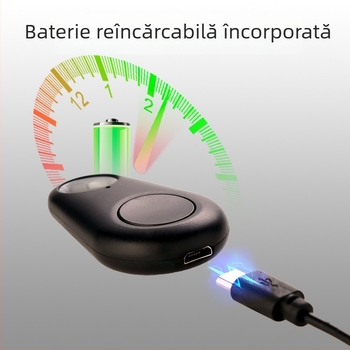 Dispozitiv Bluetooth anti-pierdut pentru chei, genți și animale de companie, cu design în formă de picătură de apă; rază 15–30 m; alarmă, fotografiere și înregistrare; carcasă ABS