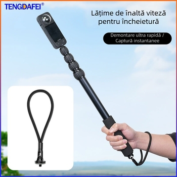 Bandă pentru cameră de acțiune Insta360 X4/AcePro/X5/Go3/RS – poliester cu cataramă metalică, sfoară anti-pierdere, imprimare logo personalizat