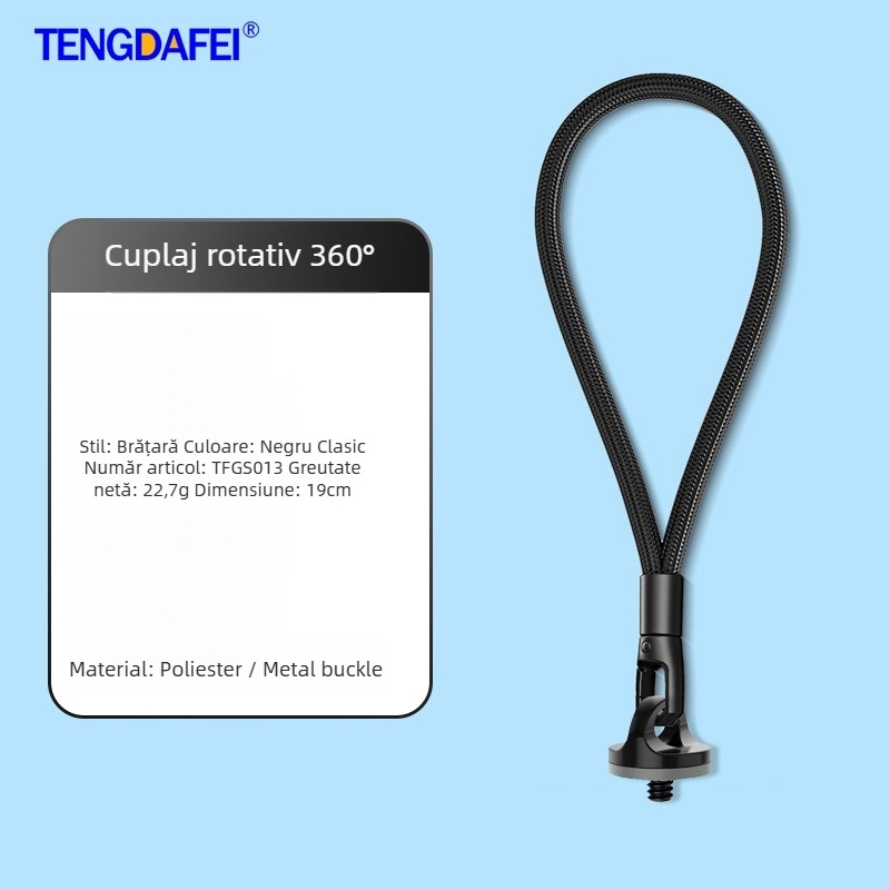 Bandă pentru cameră de acțiune Insta360 X4/AcePro/X5/Go3/RS – poliester cu cataramă metalică, sfoară anti-pierdere, imprimare logo personalizat