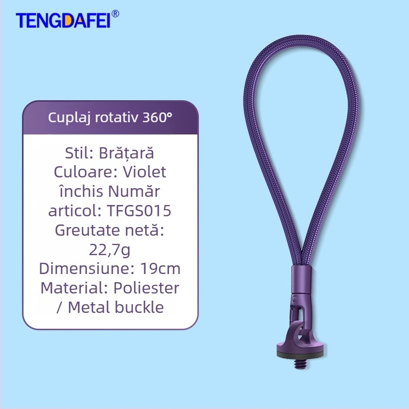 Bandă pentru cameră de acțiune Insta360 X4/AcePro/X5/Go3/RS – poliester cu cataramă metalică, sfoară anti-pierdere, imprimare logo personalizat