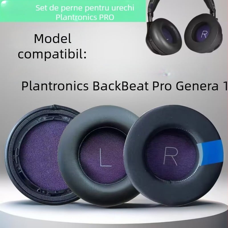 Protecție pentru căști Plantronics BackBeat Pro Generația I – perne pentru urechi din piele proteică și protecție pentru banda, 93 mm