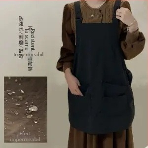 Șorț de bucătărie fără mâneci, impermeabil – ușor pentru gătit, coacere, catering și camping; stil japonez, culoare solidă, mărime universală; material Taslan velvet