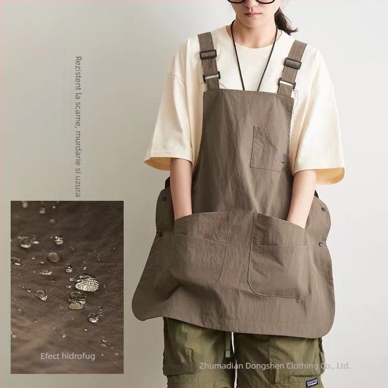 Șorț de bucătărie fără mâneci, impermeabil – ușor pentru gătit, coacere, catering și camping; stil japonez, culoare solidă, mărime universală; material Taslan velvet