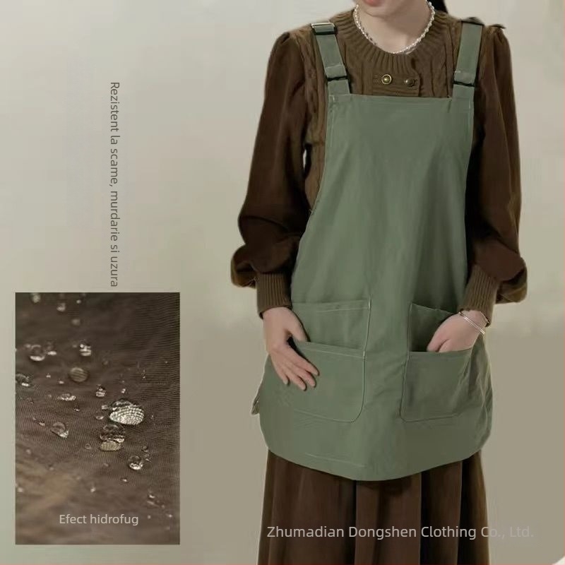 Șorț de bucătărie fără mâneci, impermeabil – ușor pentru gătit, coacere, catering și camping; stil japonez, culoare solidă, mărime universală; material Taslan velvet