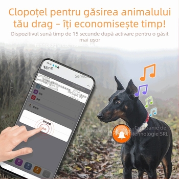 Guler de urmărire GPS pentru animale B21, precizie GPS 5–10 m, alarme vibrare, SOS și gardă, impermeabil, dimensiuni 65×27×16 mm