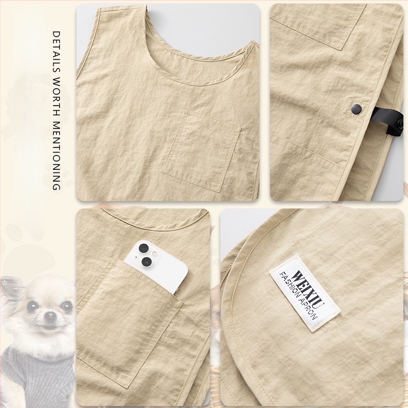 Șorț cu mâneci – rezistent la ulei, impermeabil, imprimat cu logo, stil minimalist