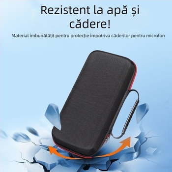 Geantă de depozitare portabilă pentru două microfoane, husă-cub rezistentă la căderi pentru microfoane wireless și accesorii audio, din Oxford