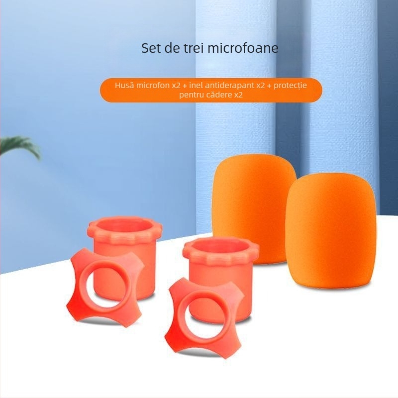 Geantă de depozitare portabilă pentru două microfoane, husă-cub rezistentă la căderi pentru microfoane wireless și accesorii audio, din Oxford