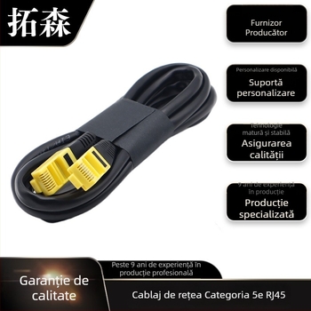 Unco cablu de rețea ecranat Cat5e/Cat6 Drag-Chain cu cupru fără oxigen – 1.000 kbps, -65 la 175°C, rezistență la tracțiune 1.000 N, rezistență la compresiune 1.000 N, pentru manipulatori, roboți și camere mobile