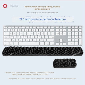 Padă de încheietură pentru mouse cu gel TPE, cu două fețe, structură fagur gol, ușor de curățat, 0,2 kg